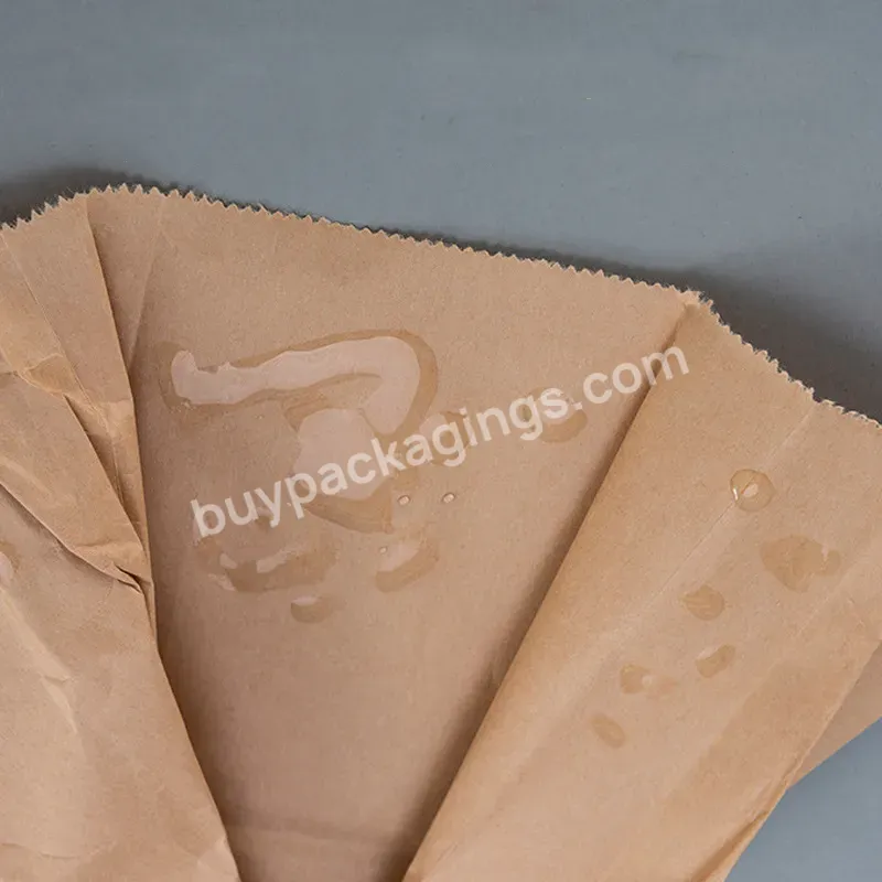 Film Coated Oil-proof Paper Bag Water-proof Kraft Paper Bag Without Handle For Hamburger Hamburger Candy Takeaway Packing