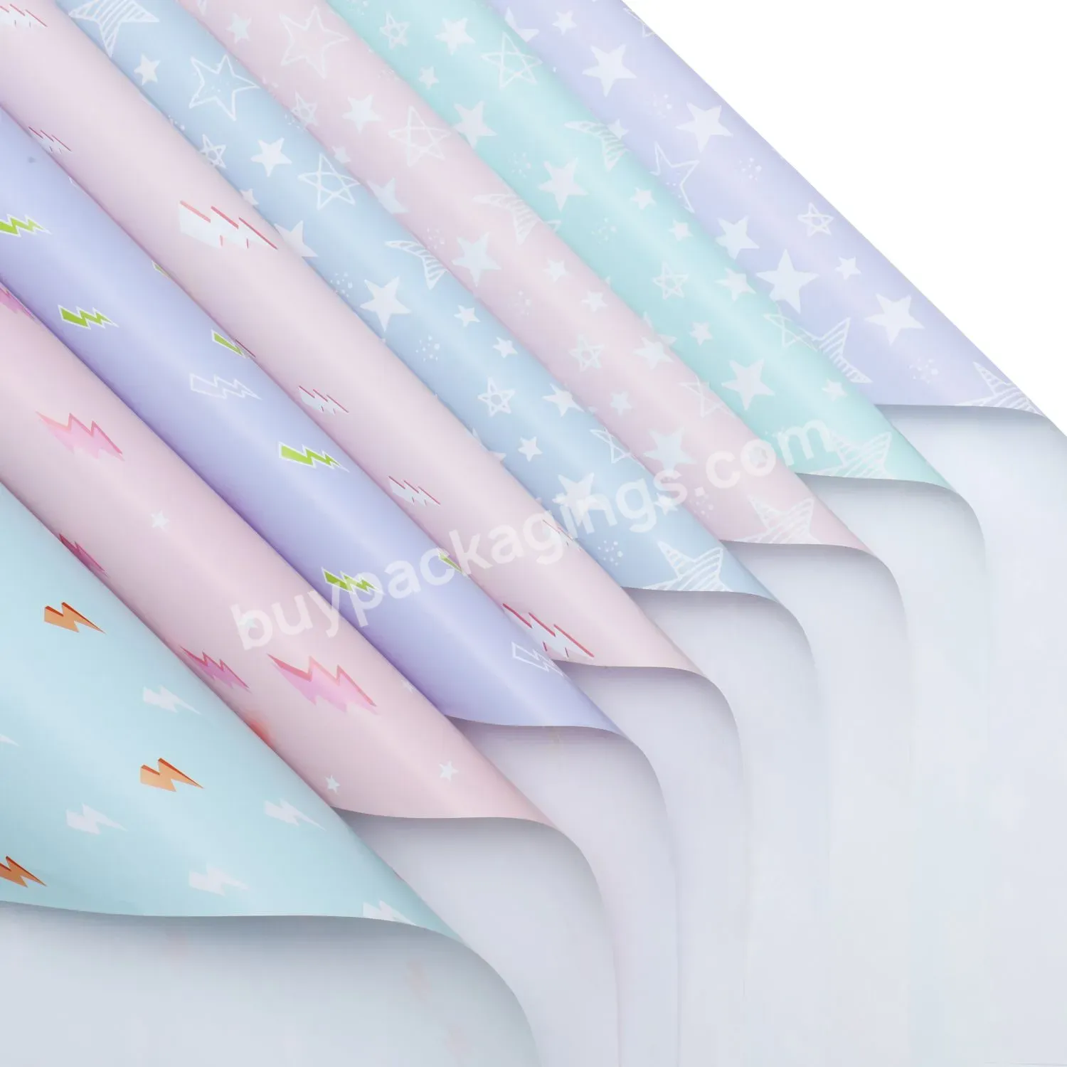 Flash Wrap Paper 80gsm Coated Wrapping Paper Sheet For Baby Shower