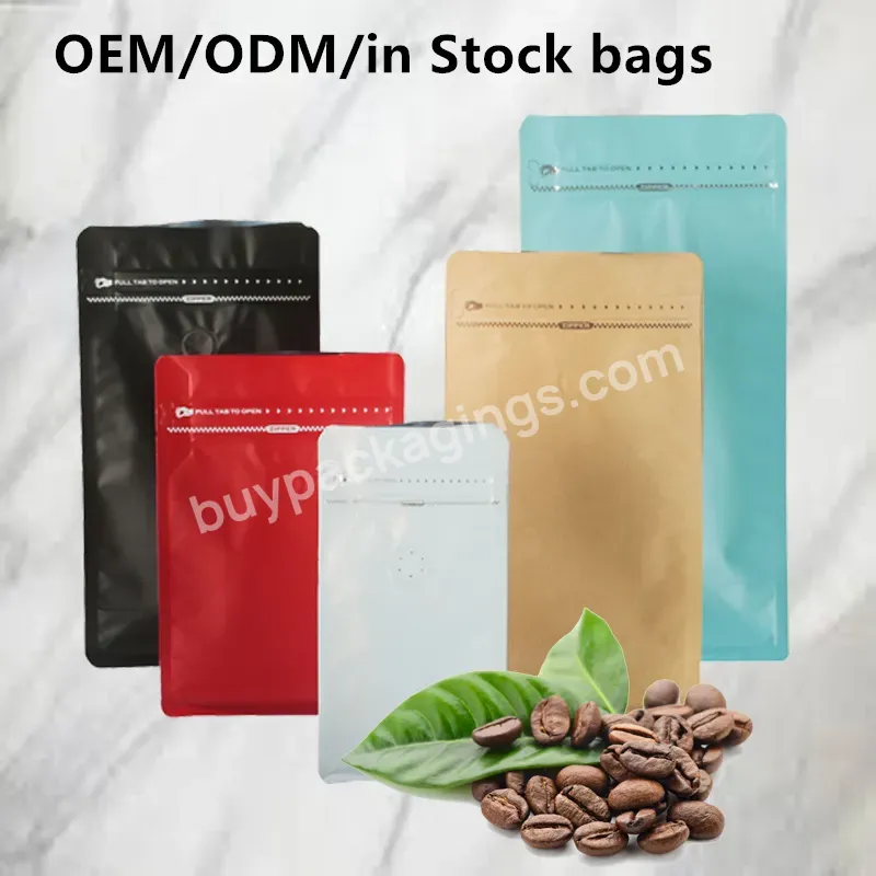 Flat Bottom Coffee Bag With Valve Wholesale Packaging Bag
