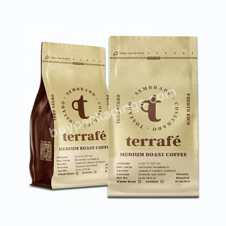 Flat Bottom Coffee Bags With Valve And Zipper - Buy Coffee Bags Recyclable,Coffee Bags With Valve And Zipper,Compostable Coffee Bags.