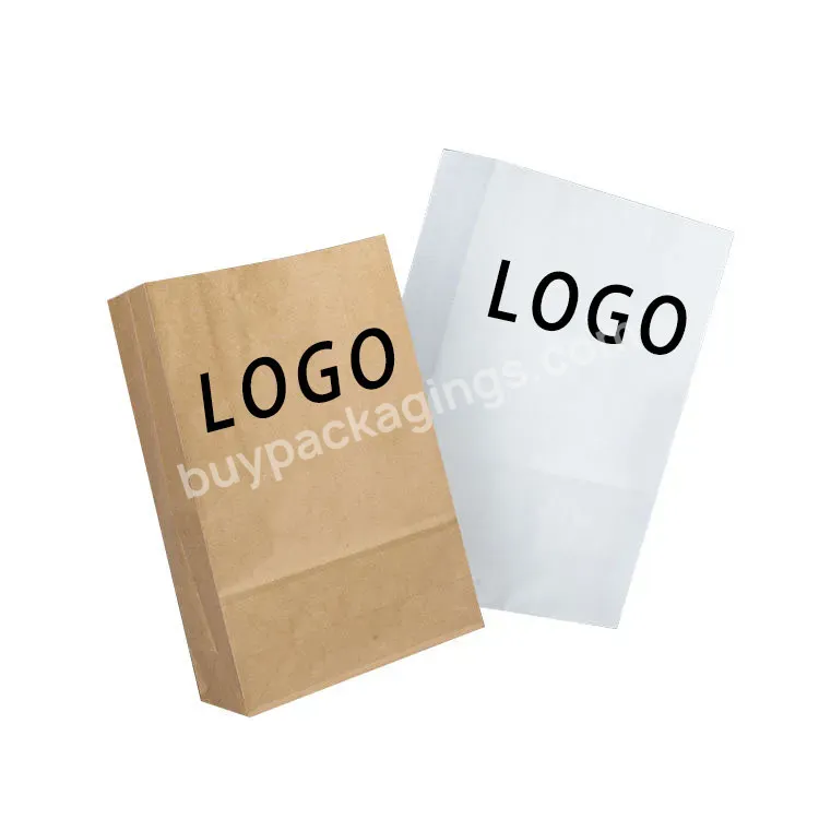 Flat Bottom Kraft Paper Bag For Food/rice/potato Chip Brown Kraft Paper Bags