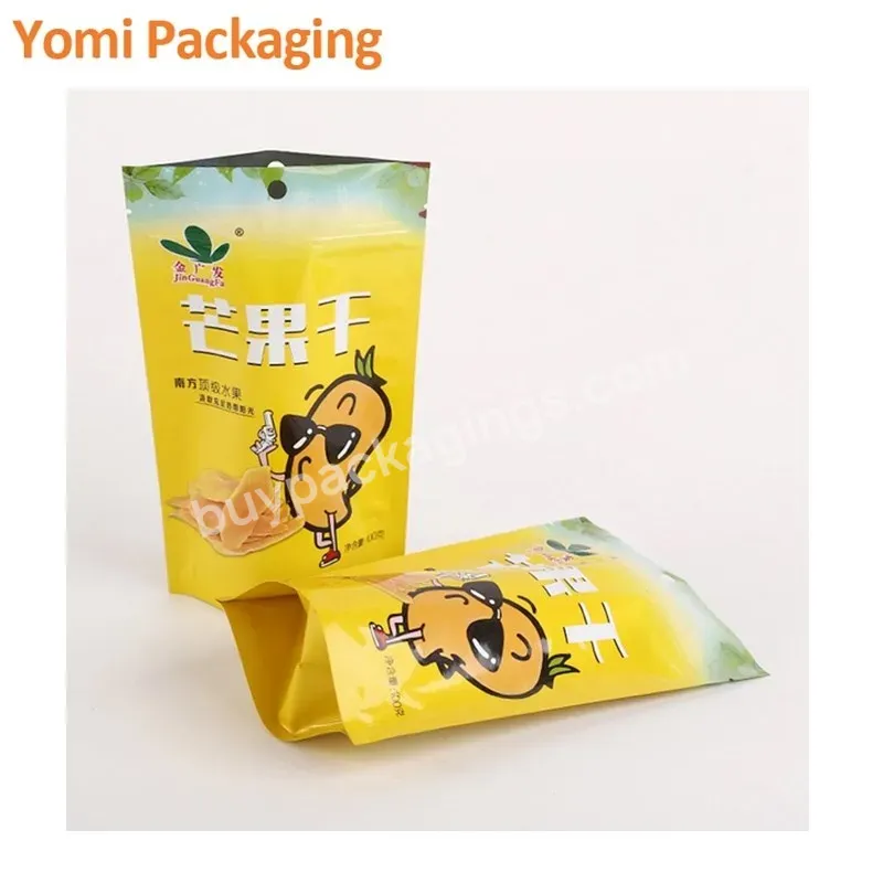 Flat Bottom Ziplock Smell Proof Plastic Mylar Dried Fruit Bags Printing With Your Own Logo