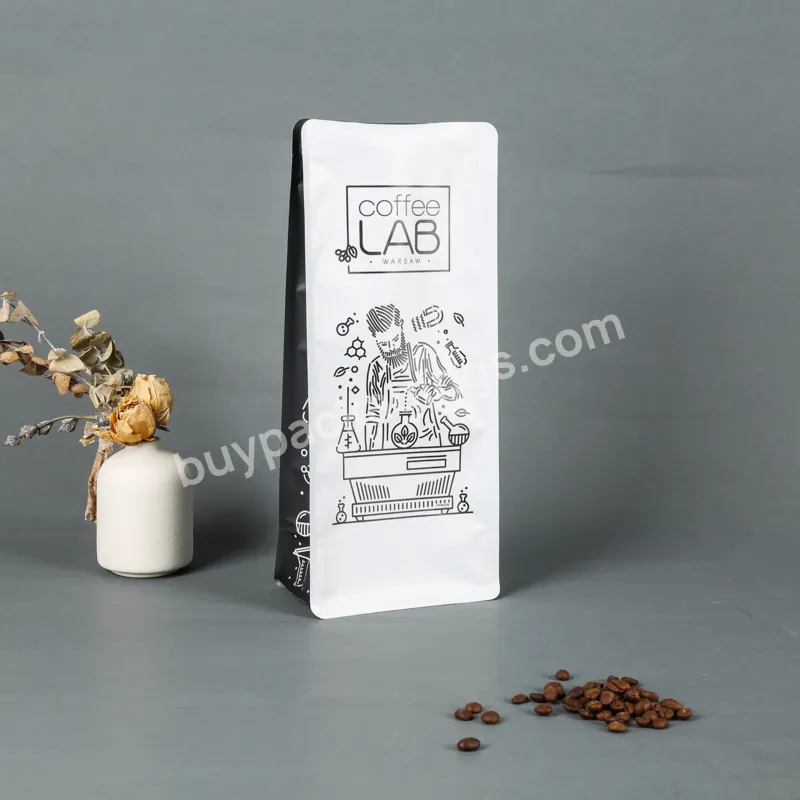 Flat Bottom Zipper Food Eight Side Sealed Gravure Printing Instant Ziplock Standup Pouch Tea And Coffee Packaging Bulk Bags