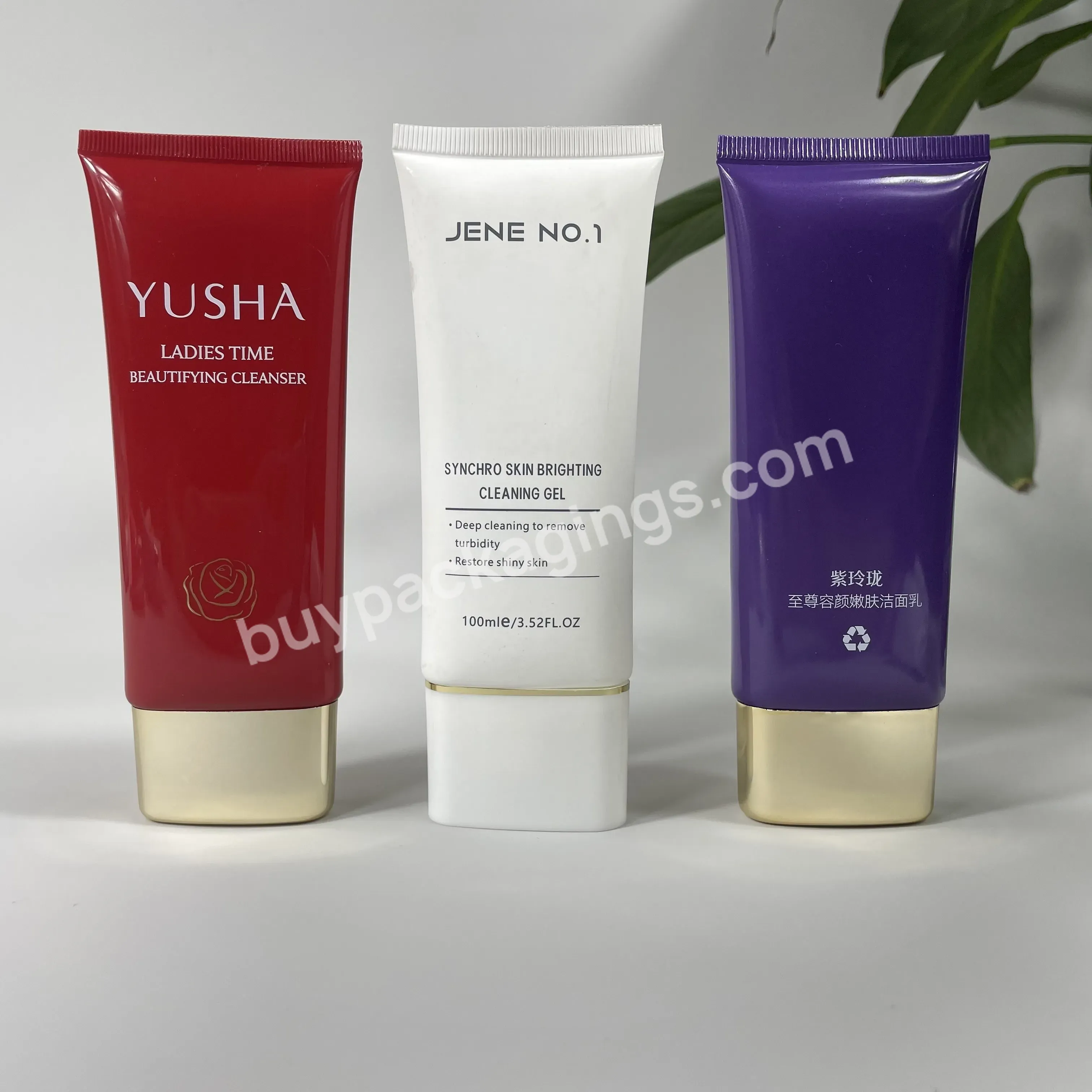 Flat Shape Face Cream Plastic Tube For Cosmetic Soft Sunscreen Cream Tube Whitening Cream Packaging Tube