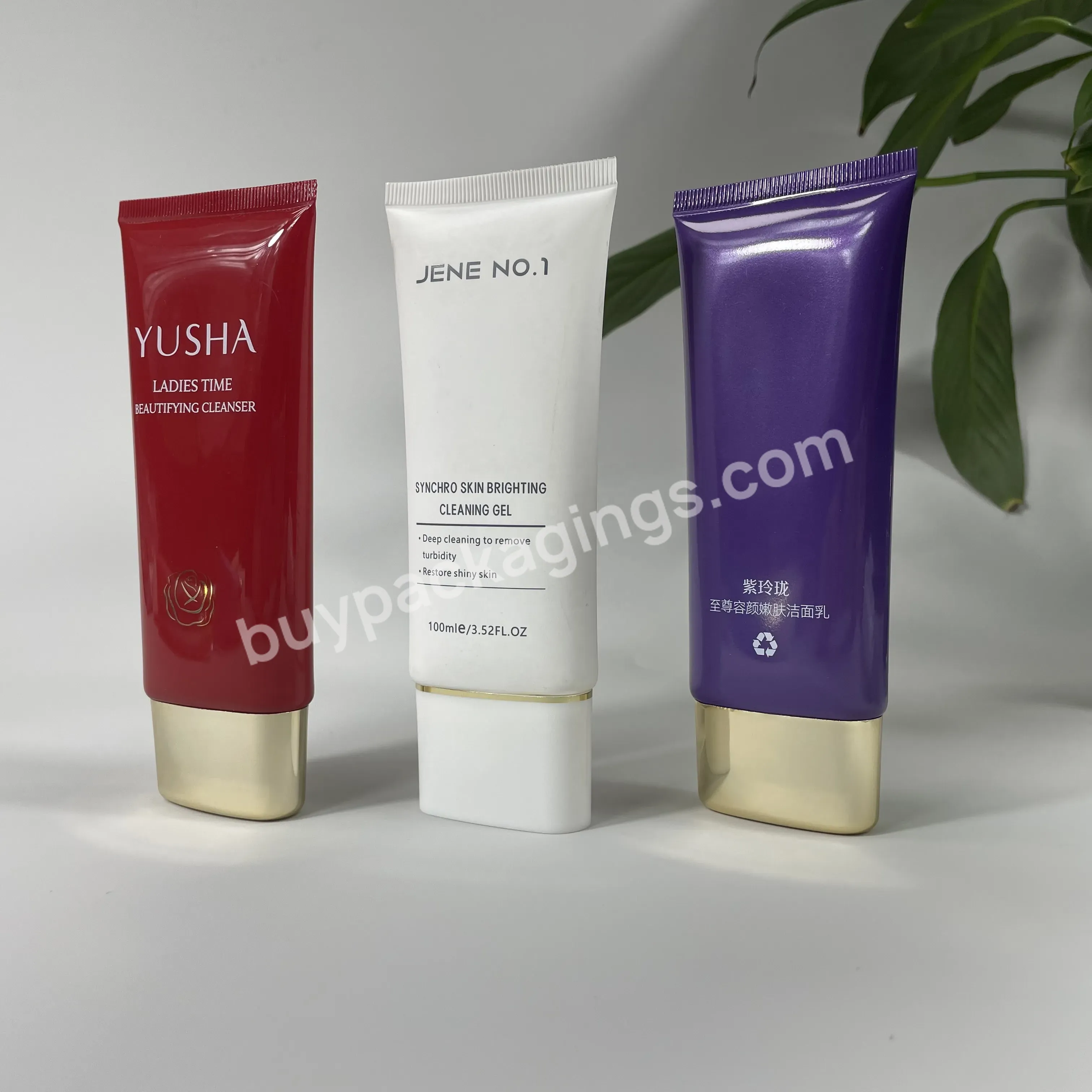 Flat Shape Face Cream Plastic Tube For Cosmetic Soft Sunscreen Cream Tube Whitening Cream Packaging Tube