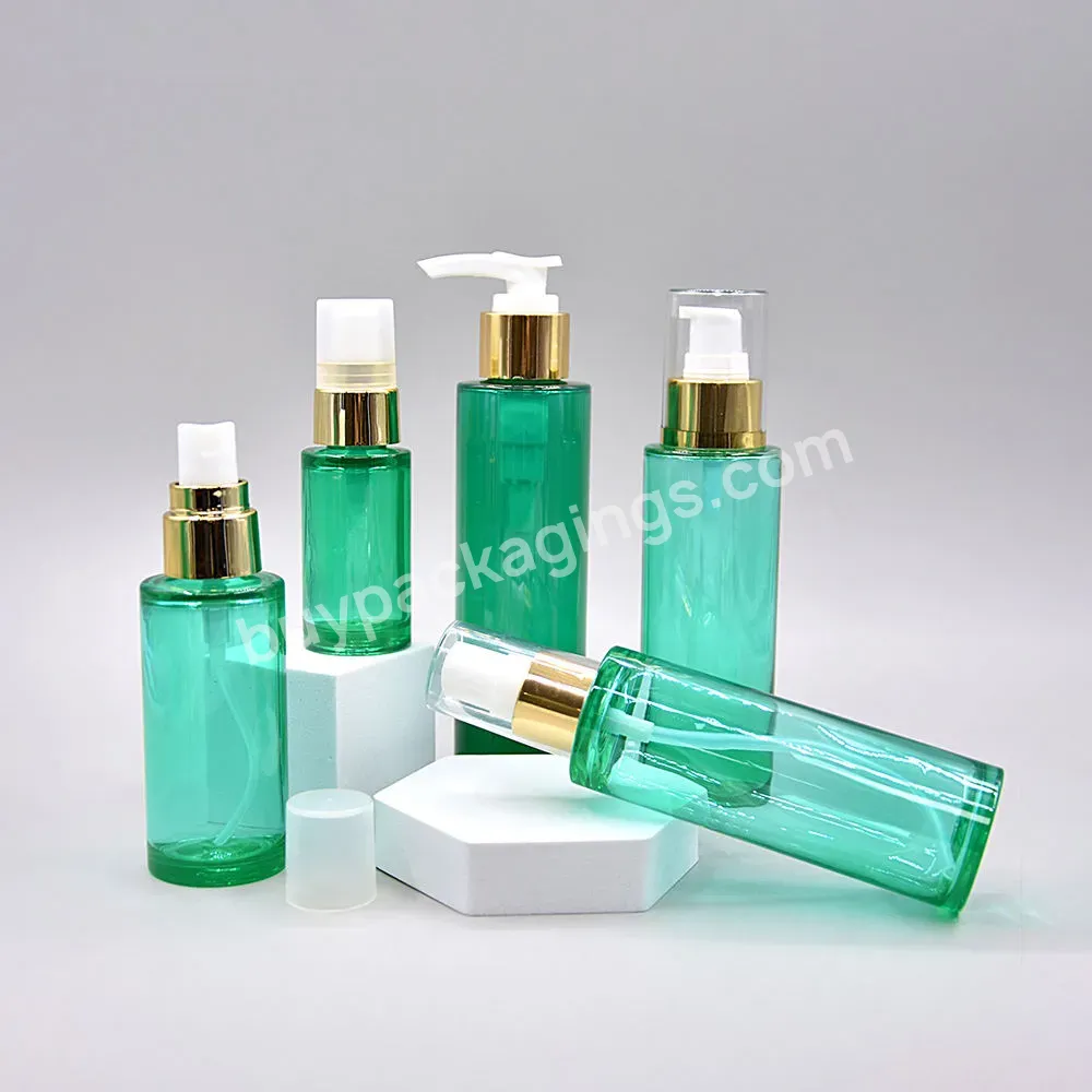 Flat Shoulder Pet Plastic Skincare Lotion Serum Essential Oil Screw Cap Cosmetic Toner Fine Mist Spray Bottle