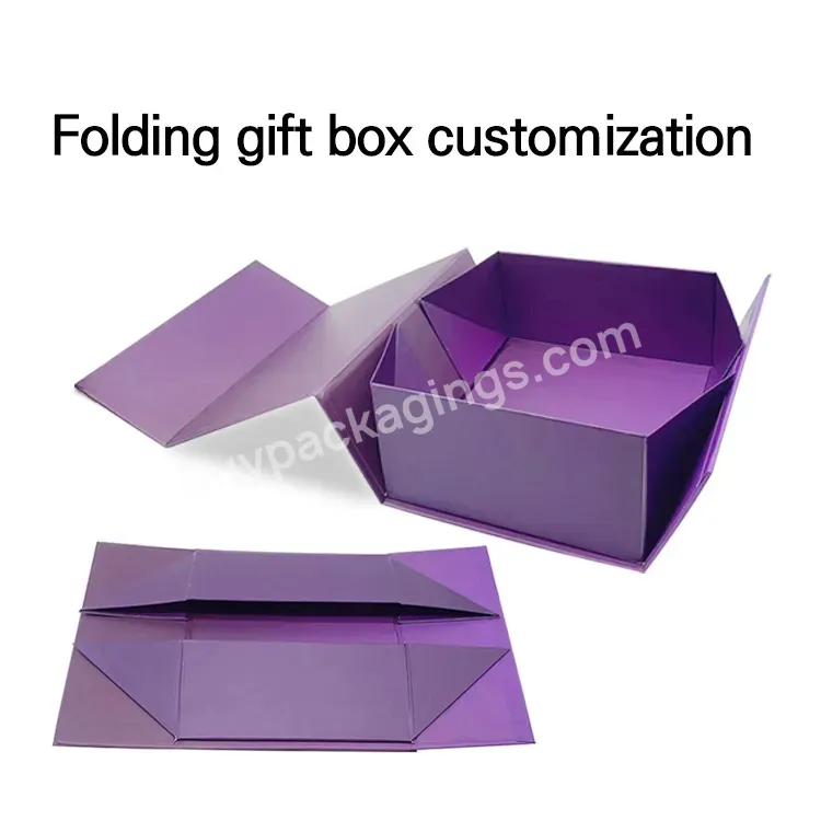 Flip Gift Box Shape Folding Recycled Paper Gift Packaging Collapsible Magnetic Closure Custom Logo Shoe Paper Box