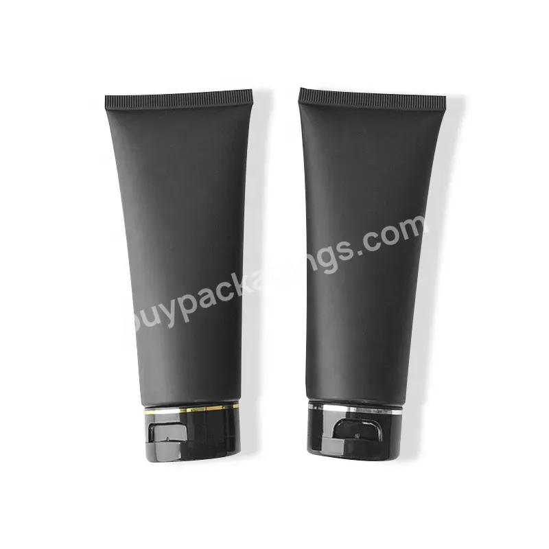 Flip Top 100g Round Matte Black Cosmetic Facial Soft Tube 100 Ml Packaging Foot Lotion Tube