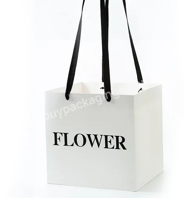 Flower Delivery Bags Square Bottom Flower Kraft Paper Gift Bags Universal Advertising Clothing Wholesale Tote Bags Customized