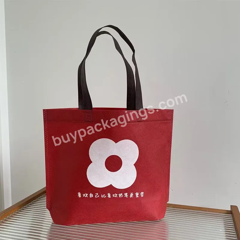 Flower Print Grocery Shopping Non-woven Eco Travel Takeaway Storage Folding Bag Reusable Shopping Pouch