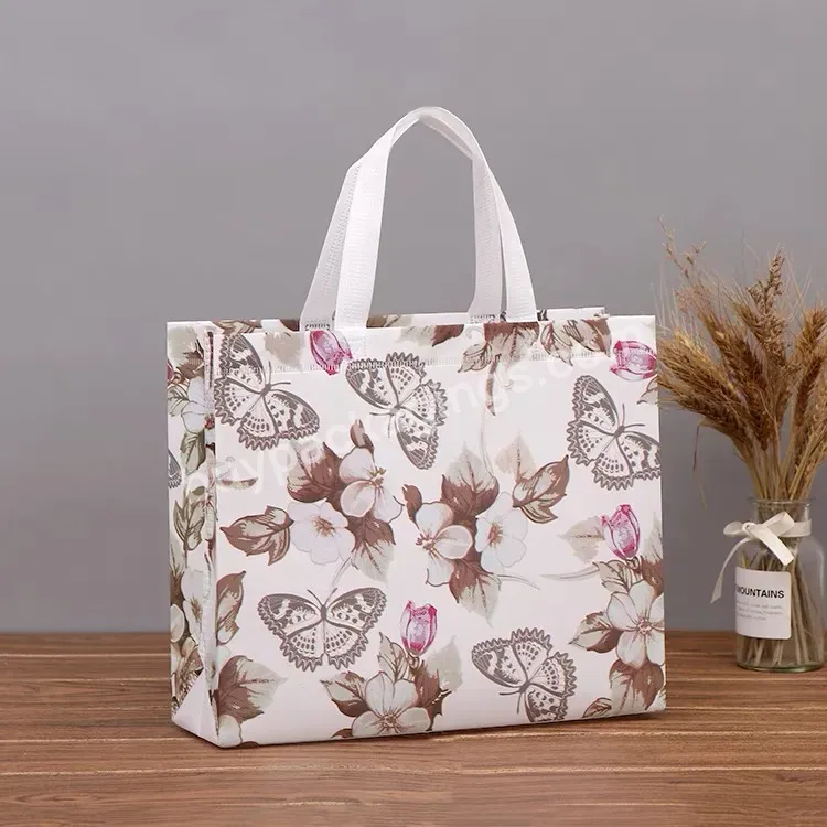 Flower Print Grocery Shopping Non-woven Fabric Eco Travel Takeaway Storage Folding Bag Reusable Shopping Pouch