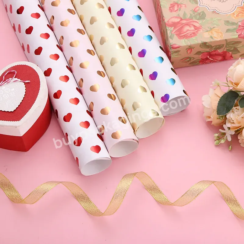 Flower Shop Valentine's Day Gift Box Birthday Gift Snack Gold Foil Gift Wrapping Paper