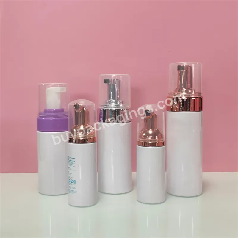 Foaming Face Cleanser Mousse Shampoo Bottle Custom Pink Beige 100ml 150ml Plastic Liquid Soap Dispense Nude Lash Bath Bottle