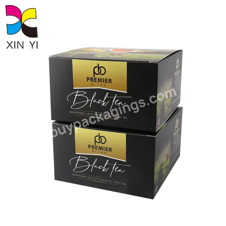 Foil Finishing Herbal Tea Box Self Lock Package Printed Packaging Boxes