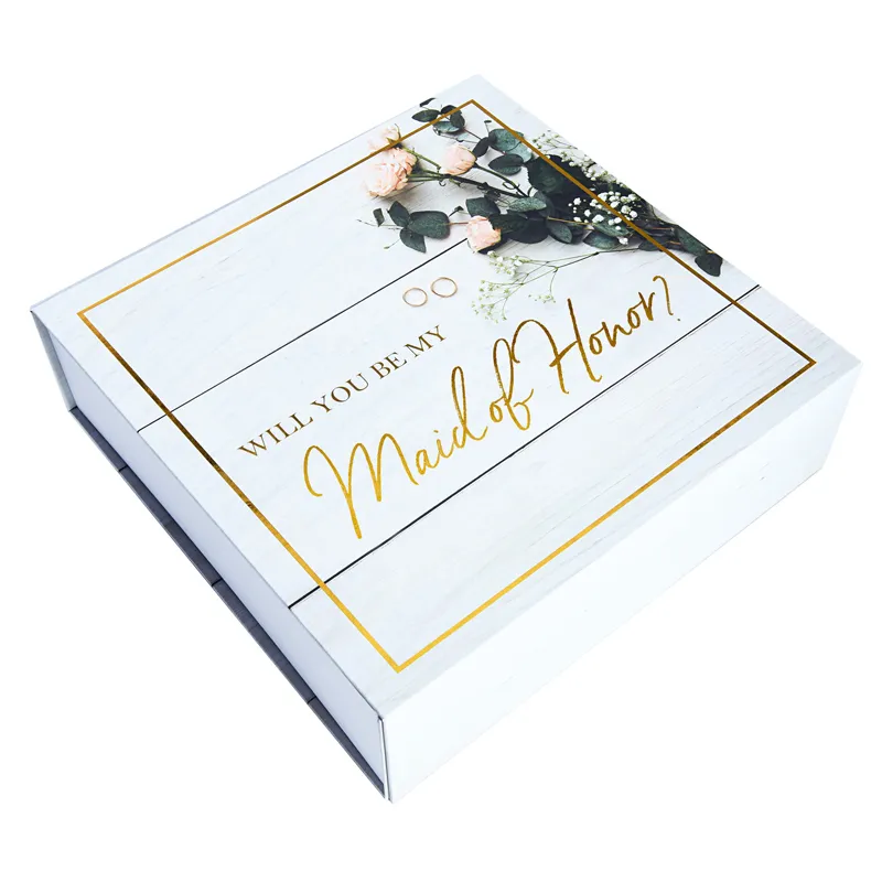 Foil Gold Will You Be My Bridesmaid Gift Box