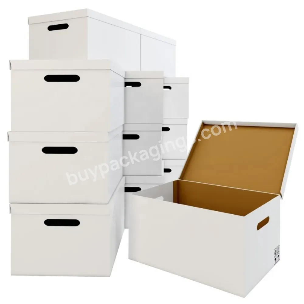 Foldable Corrugated Cardboard Packaging Paper Boxes Manufacture For Moving Easy Carry Handles Tool Files Bankers Kit