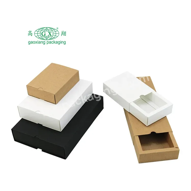 Foldable Drawer Colorful Sock Scarf Packaging Paper Box Sliding Black White Brown Gift Box With Logo