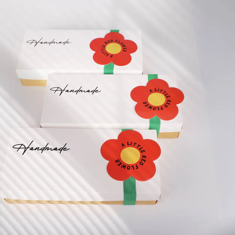 Foldable Small Customized Kraft Gift Box Folding Paper Boxes With Flower Rubber Band