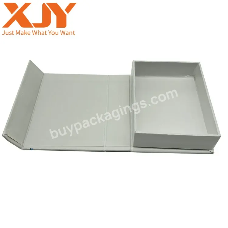 Folding Cardboard Paper Boxes With Ribbon Closures Book Shaped Folding Gift Boxes Magnetic Lid Luxury Flat Packing Boxes