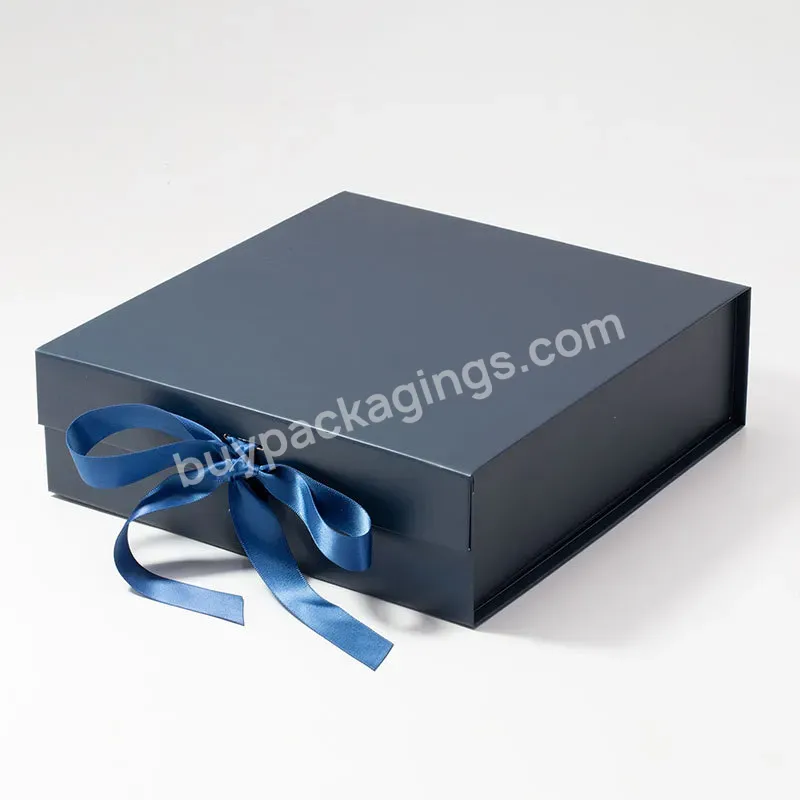 Folding Gift Box Book Shape Folding Recycled Paper Gift Packaging Collapsible Magnetic Closure Custom Folding Gift Box