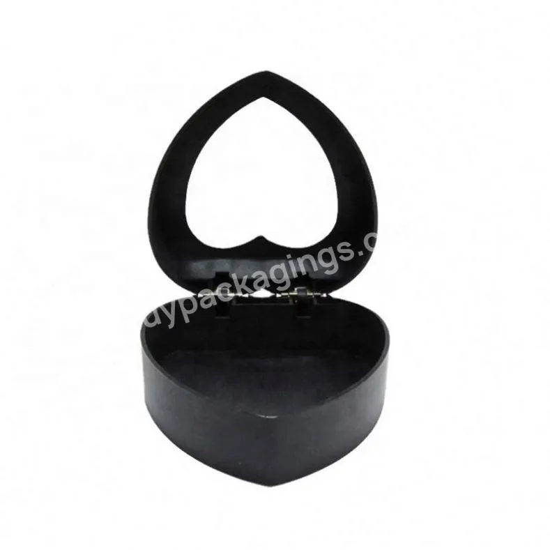 folding moving heavy duty black heart shape plastic jewelry box