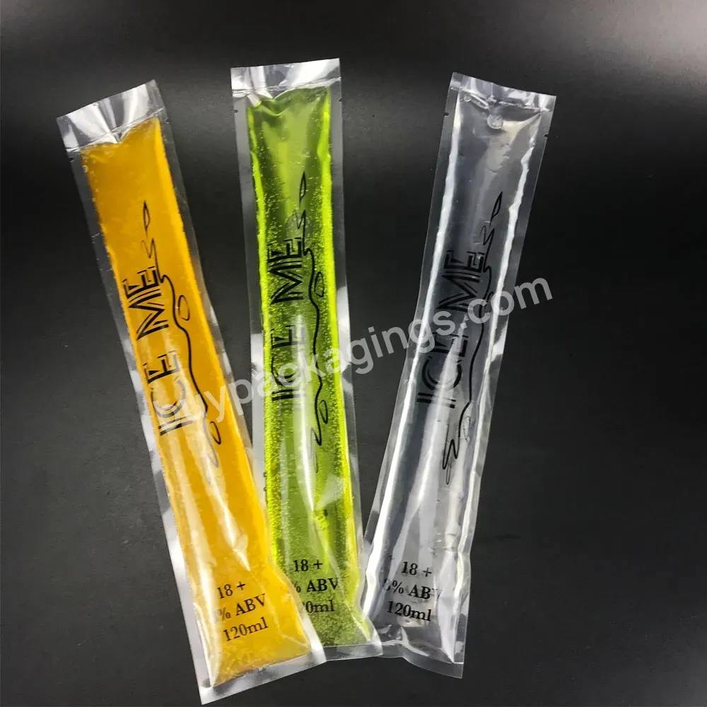 Food Grade 100ml 120ml Custom Printed Disposable 3 Side Sealing Plastic Clear Transparent Ice Juice Popsicle Packaging Bag