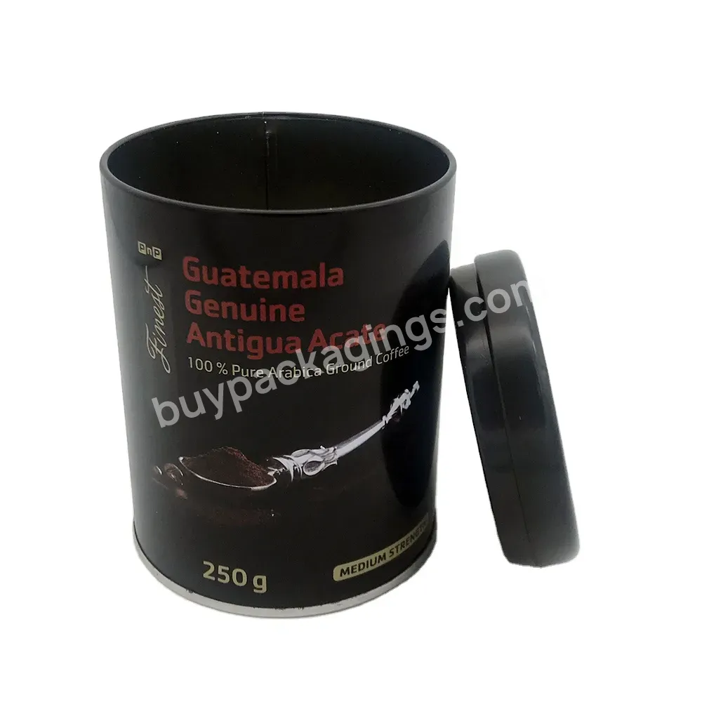 Food Grade 250 G Round Coffee Tin Can Metal With Inner Lid
