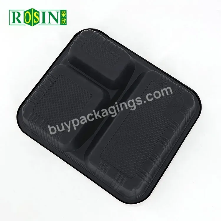 Food Grade 3 Compartment Microwave Food Tray Pp Lunch Box Tray Disposable Tray With Lid