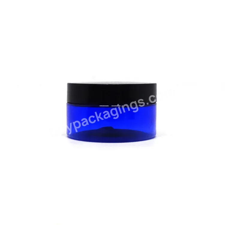 Food Grade 30ml 50ml 1oz Blue Cosmetic Jar Pet Containers Plastic Jar For Cosmetics And Skincare Packaging - Buy 50ml Plastic Jars,250g 8oz 2oz 70/400 Frosted Black Luxury Cosmetic Plastic Jars 60ml 250ml For Skin Care Cream With Gold Electroplating