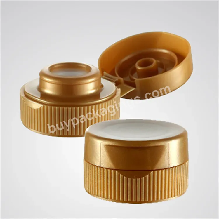 Food Grade 31/400 31mm Yellow Plastic Pp Flip Top Screw Lid Cap With Silicone Valave For Squeeze Bottle