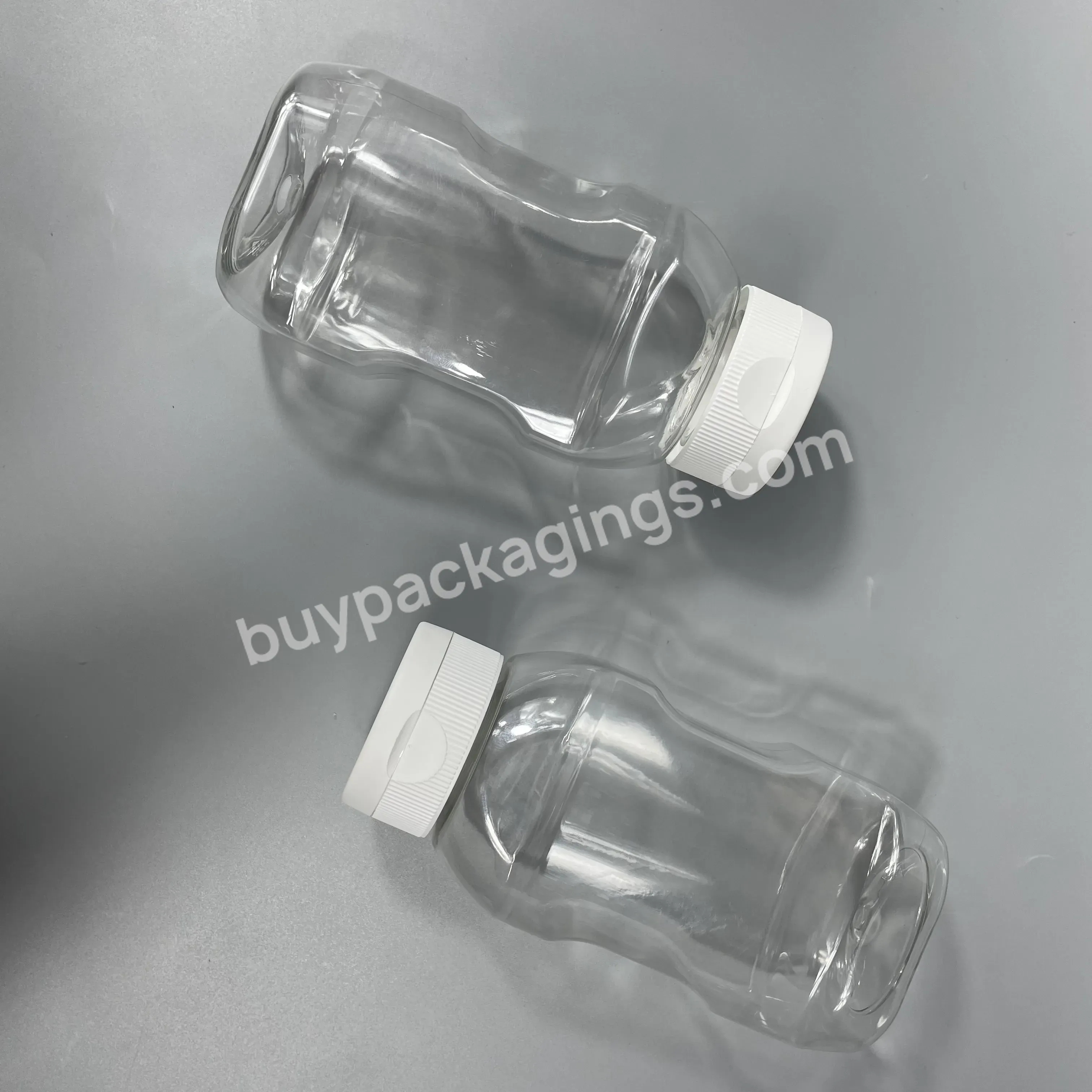 Food Grade 360ml Pet Plastic Honey Syrup Squeeze Bottles Plastic Sauce Ketchup Condiment Squeeze Bottle