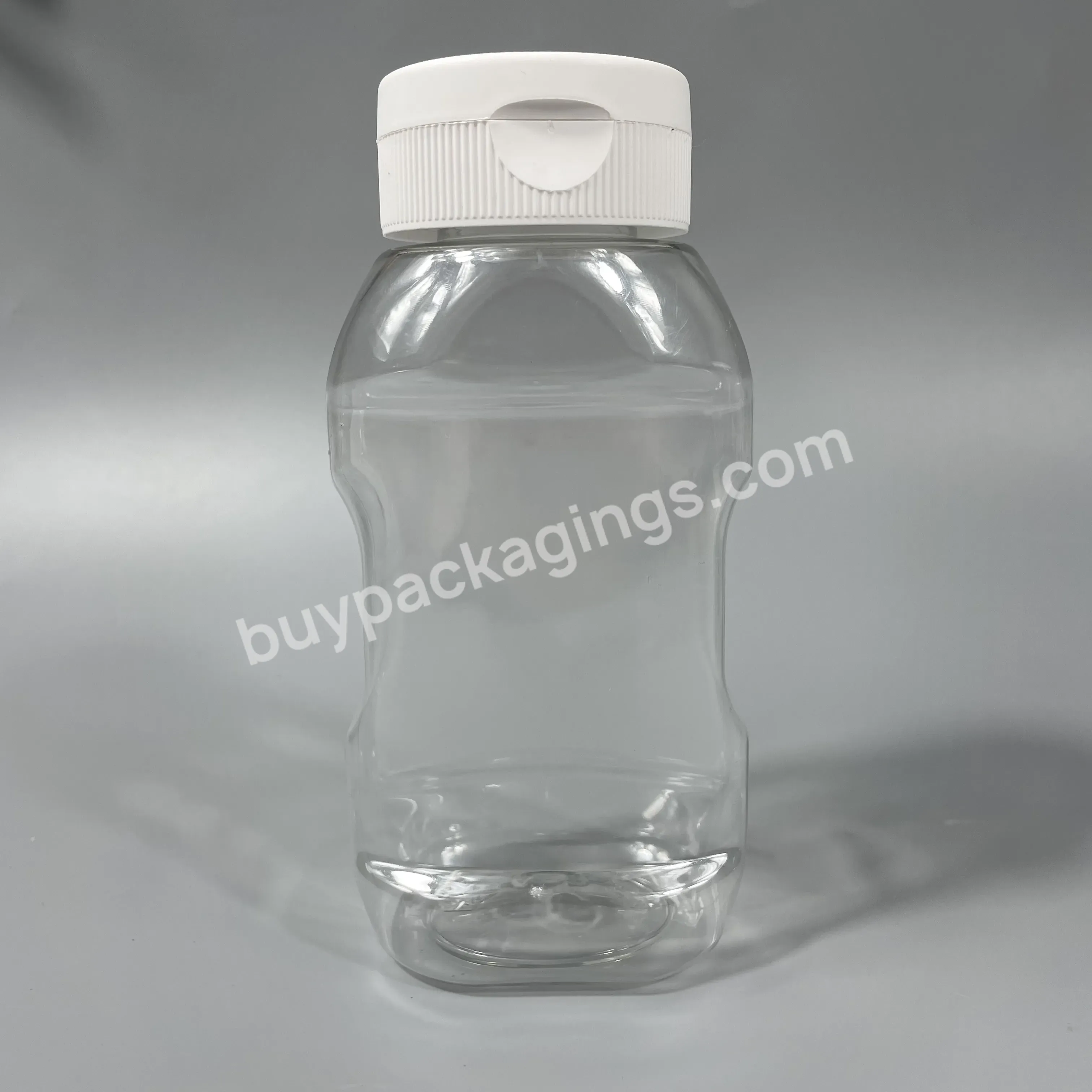 Food Grade 360ml Pet Plastic Honey Syrup Squeeze Bottles Plastic Sauce Ketchup Condiment Squeeze Bottle