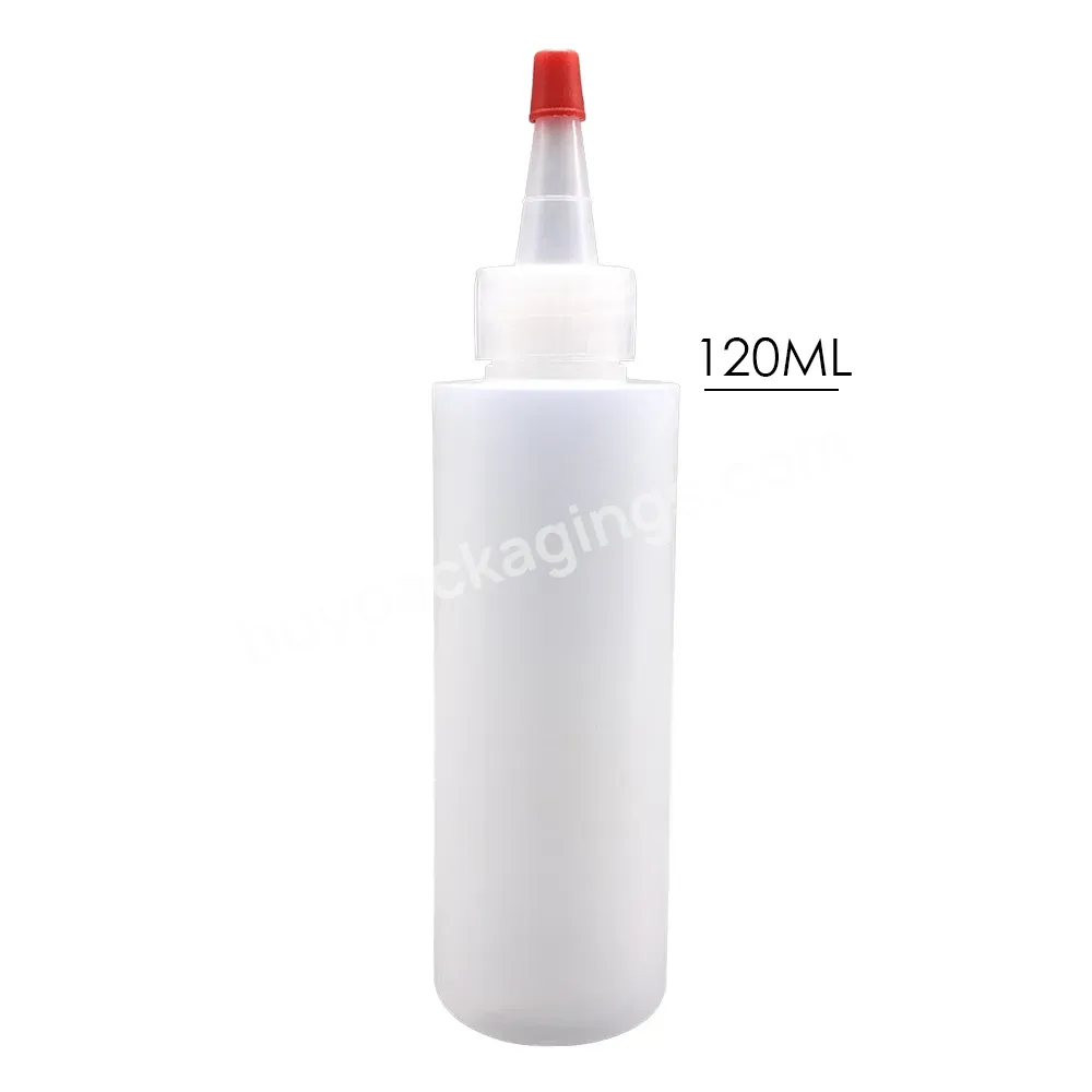 Food Grade 4oz 120ml 125ml Ldpe Clear Plastic Tomato Squeezable Kitchen Sauce Dispenser Condiments Bottle With Cap