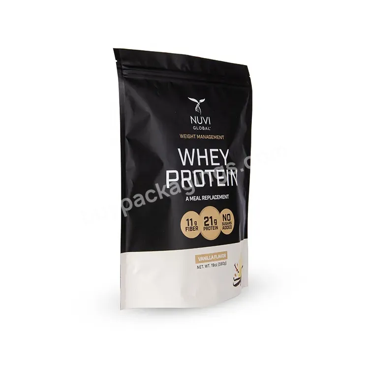 Food Grade 500g Whey Protein Powder Stand Up Pouch Customized Ziplock Foil Lined Mylar Bags