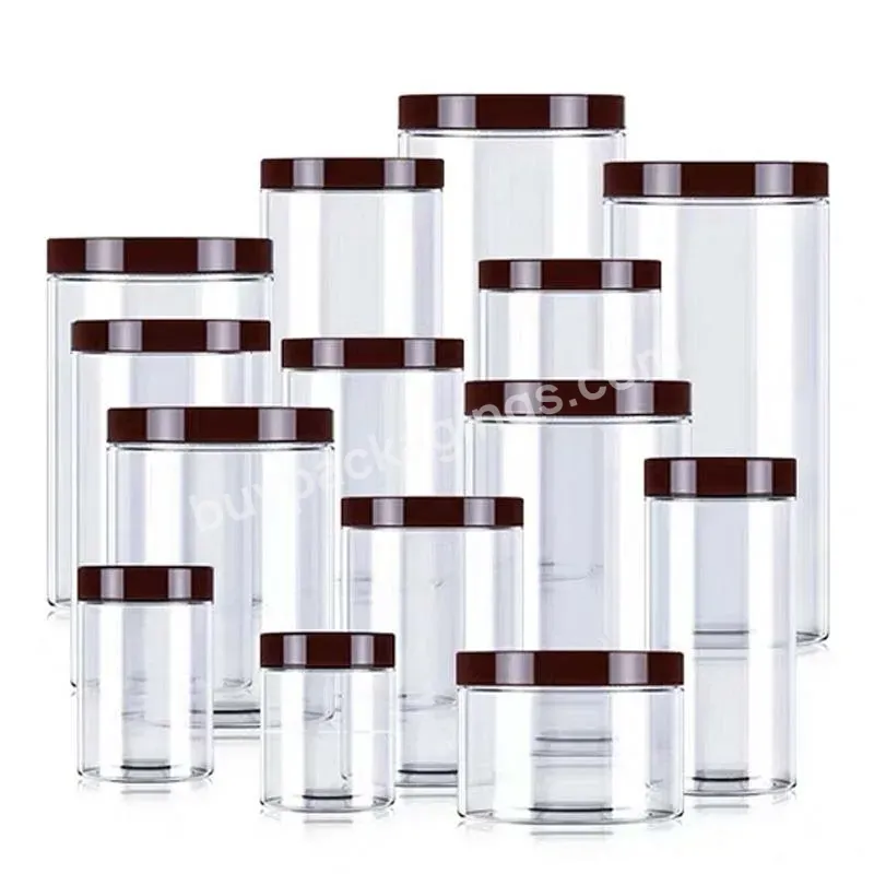 Food Grade 80ml 100ml 120ml 150ml 250ml Clear Pet Plastic Jar With Black Lid