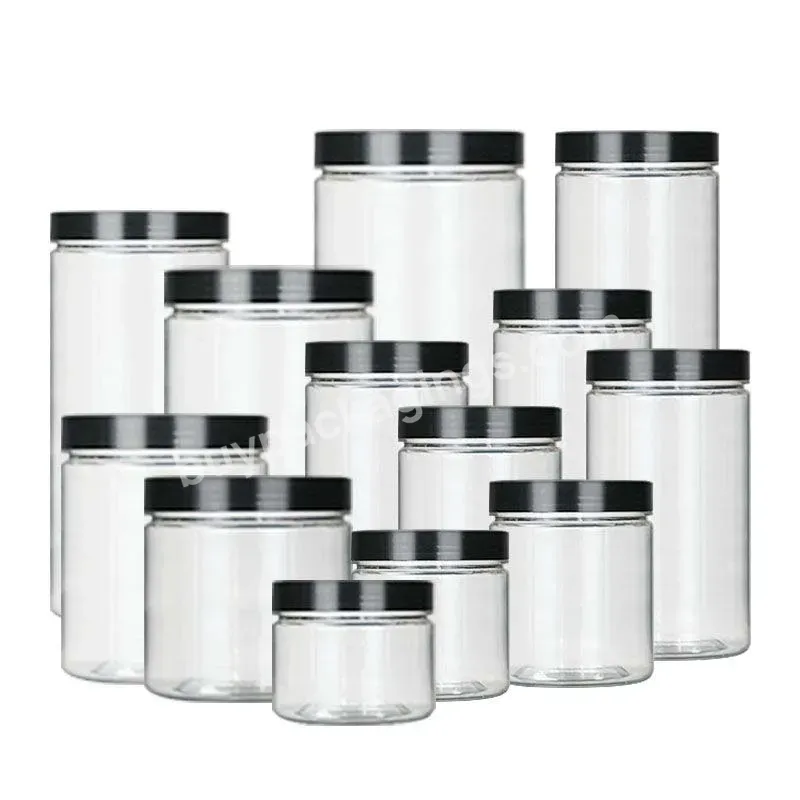 Food Grade 80ml 100ml 120ml 150ml 250ml Clear Pet Plastic Jar With Black Lid