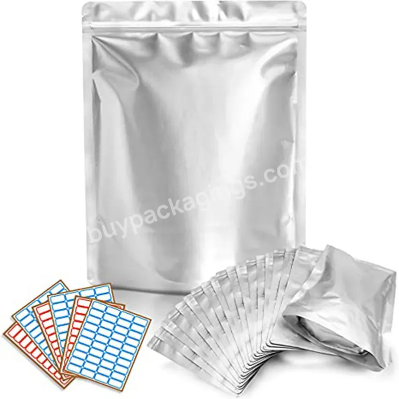 Food Grade Aluminum Foil Zip Lock Bag Food Packaging Stand Up 5 Gallon Mylar Mylar Bag With Labels