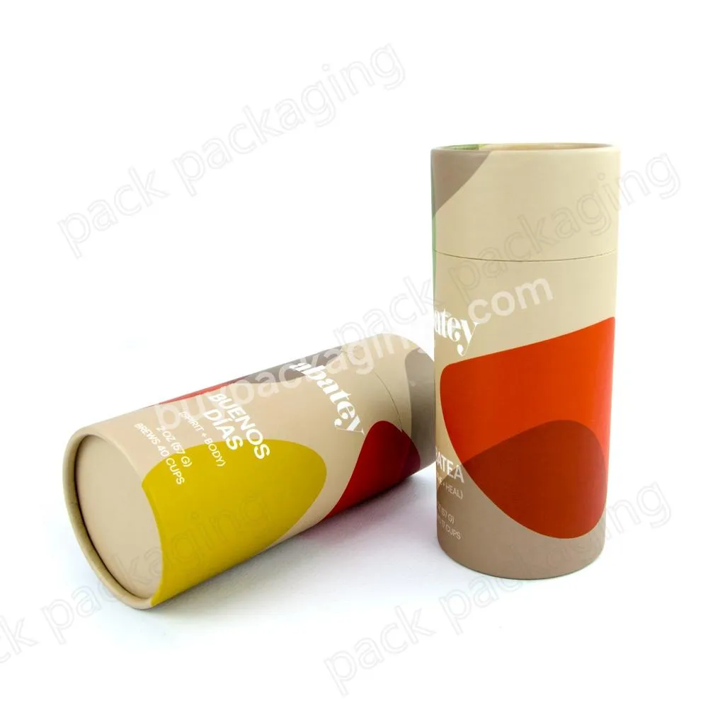 Food grade aluminum lining circle-shaped tea bags paper tube packaging box