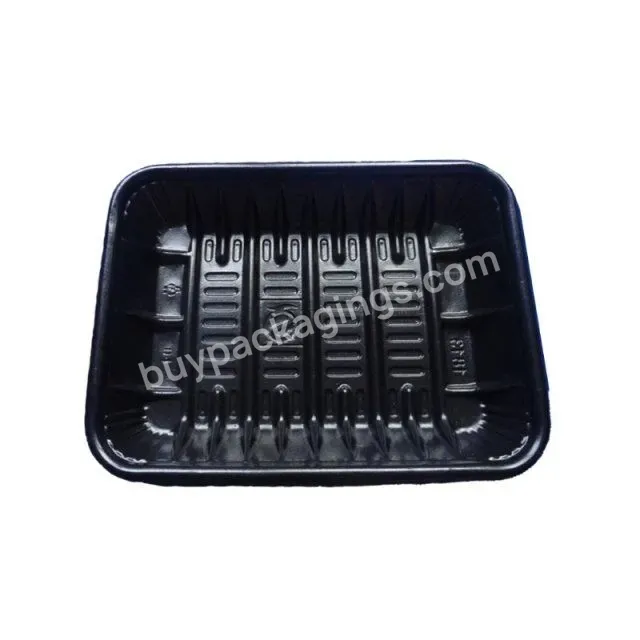 Food Grade Black Vacuum Formed Pp Disposable Plastic Food Tray Supermarket Frozen Meat Food Trays