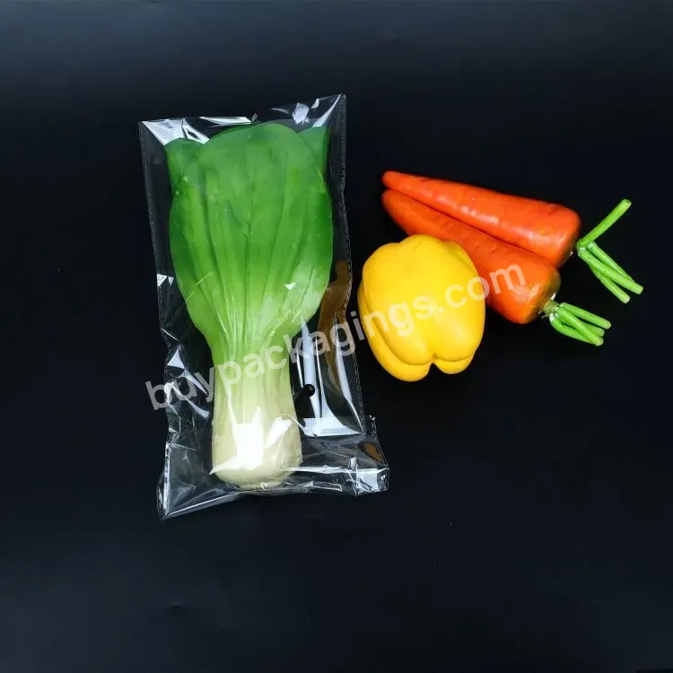 Food Grade Cellophane Bags Plastic Cello Poly Clear Transparent Material Self Seal Adhesive Produce Lettuce Vegetable Bag