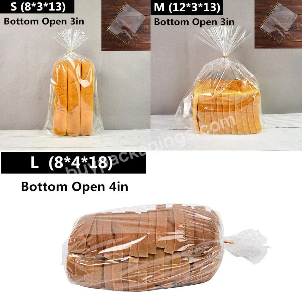 Food Grade Clear French Bread Loaf Bags Reusable Opp Plastic Food Packaging Bag For Bakery