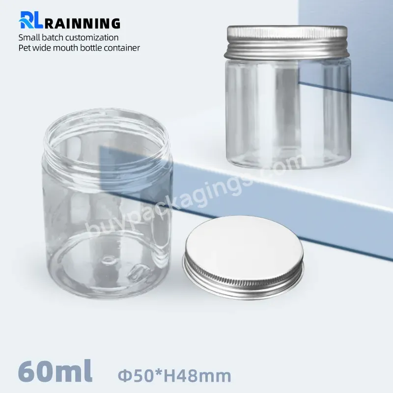 Food Grade Clear Plastic Container 60ml Pet Plastic Jar/bottle For Peanut Butter Honey Jams