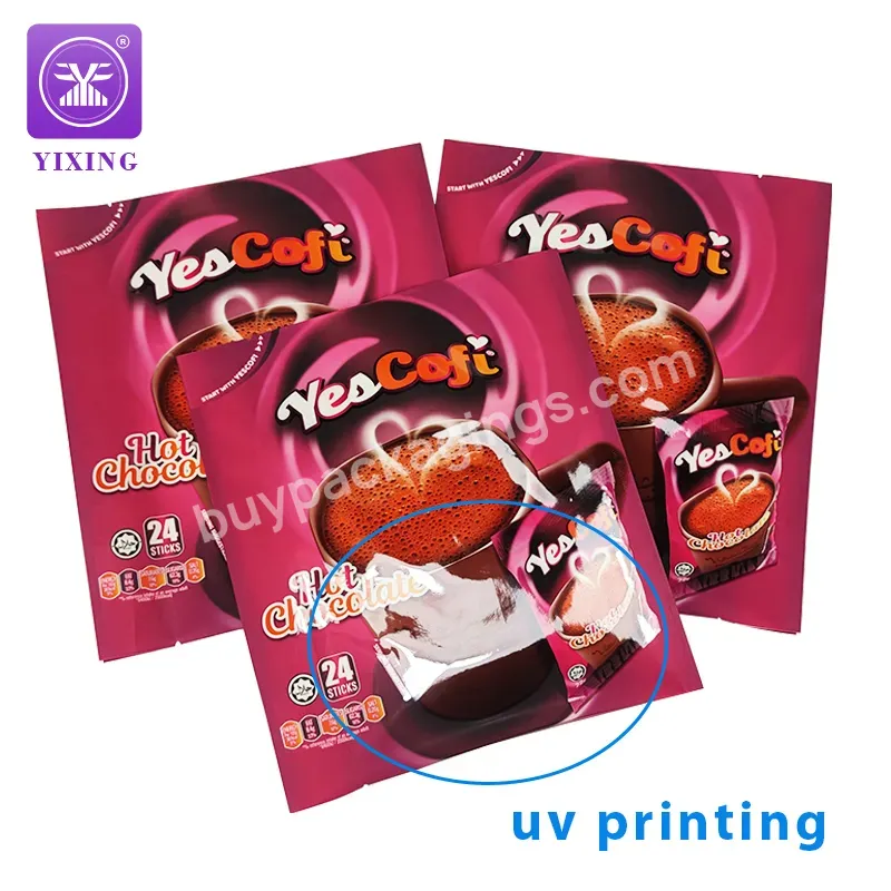 Food Grade Custom 3 In 1 Coffee Sachets Aluminum Foil Mylar Plastic Back Sealed Side Gusset Instant Coffee Bag