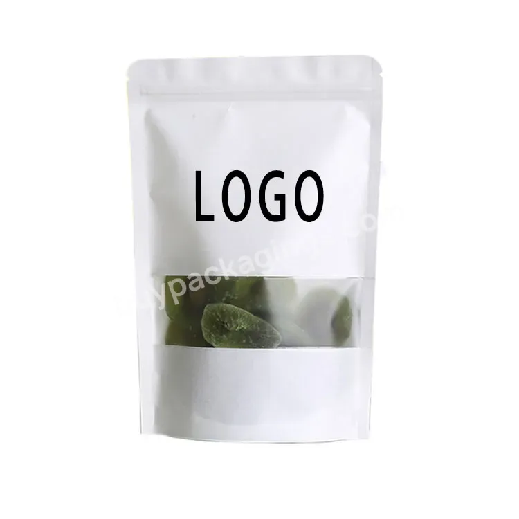 Food Grade Custom Logo Ziplock Window Bag Zip Lock Elegant Kraft Paper Bags
