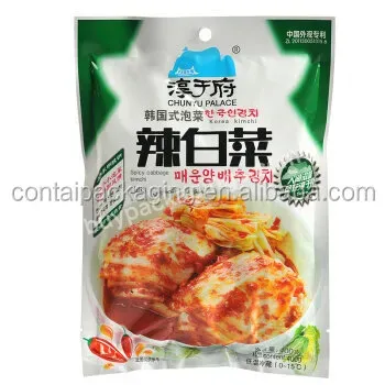 Food Grade Custom Nori / Kimchi Plastic Heat Sealed Packaging Bag With Tear Notch