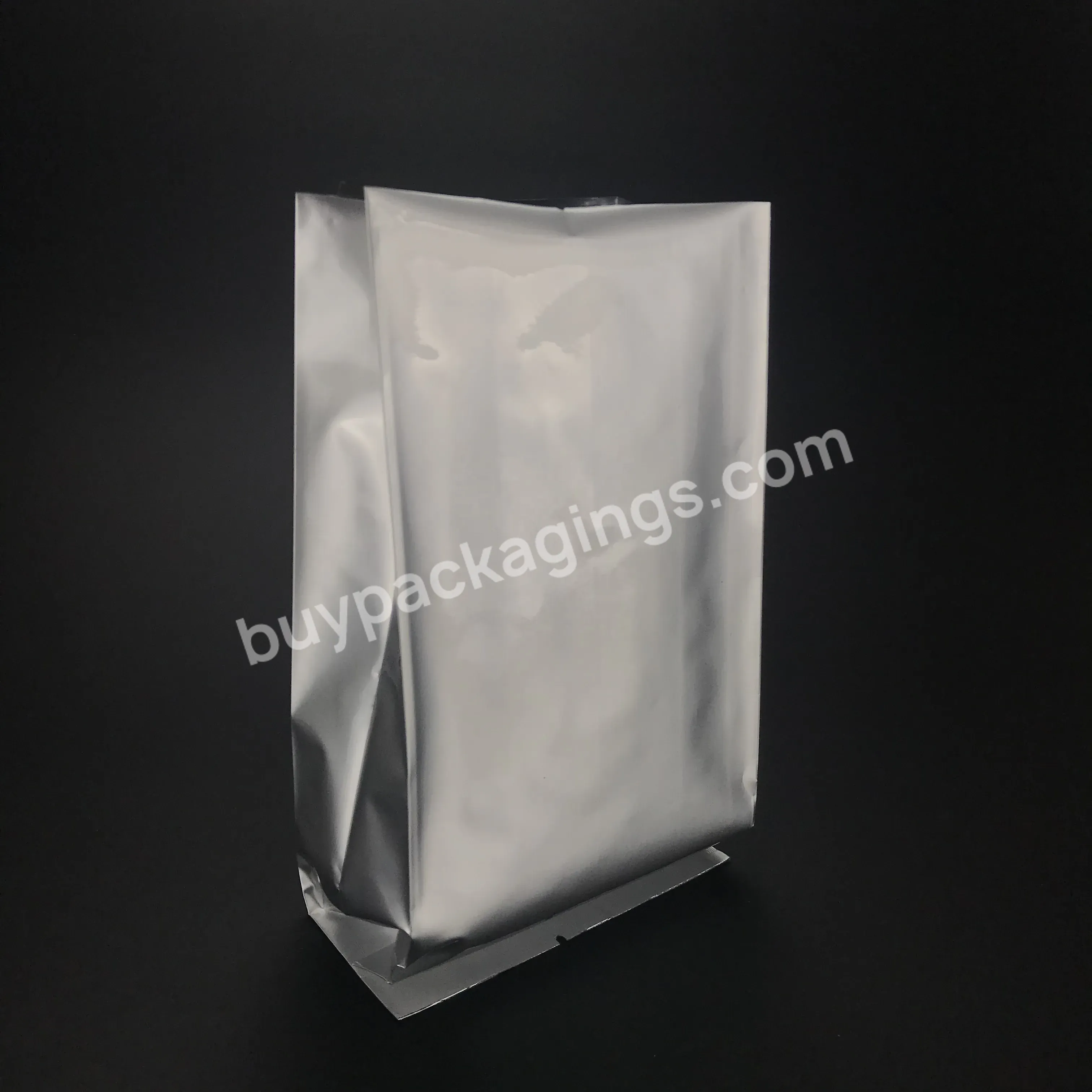 Food Grade Custom Printing Recyclable Aluminum Foil Side Gusset Silver Coffee Bean Packaging Bag 1kg