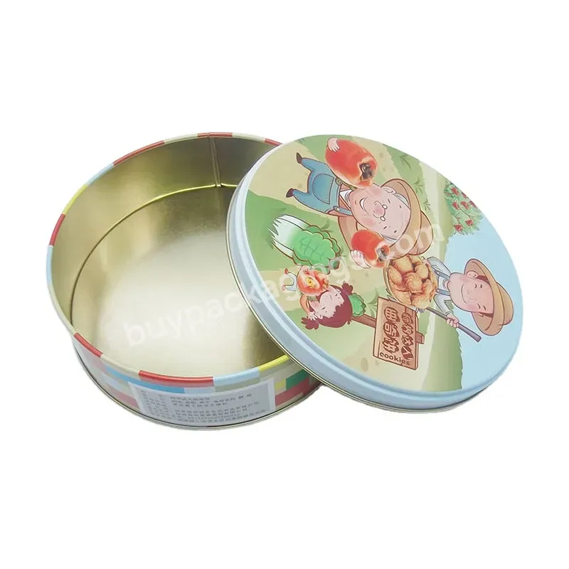 Food Grade Custom Round Cookie Tin Can Wholesale Cake Tin Box For Biscuit Packaging