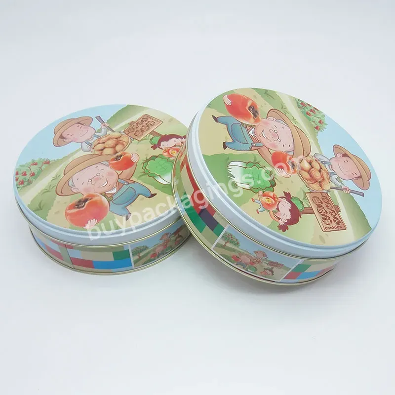 Food Grade Custom Round Cookie Tin Can Wholesale Cake Tin Box For Biscuit Packaging