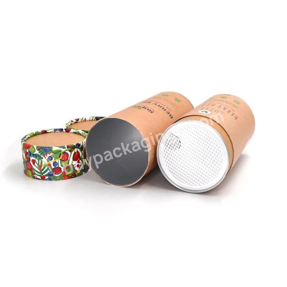 Food Grade Cylinder paperboard spice powder packaging for tea coffee packaging container