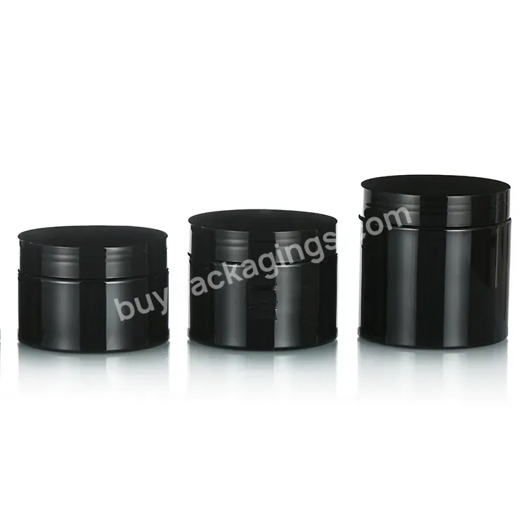 Food Grade Empty Jars For 50g 80g 100g 120g 150g 200g Creams Cosmetics Jar Pet Black Plastic With Pp Black Round Lids - Buy Plastic Cosmetic Jars,Luxury Cosmetic Empty Plastic Bottle Jar Set,Plastic Jars For Cosmetics.